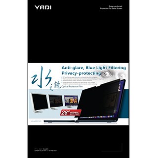 YADI 亞第 插卡隱貼 16 : 10 水之鏡防窺片, 防眩光 濾藍光 隱私保護, 28°最佳防窺視角, 光學保護膜, 適用於7吋~17.3吋螢幕, 1個