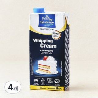 올덴버거 휘핑크림, 1L, 4개