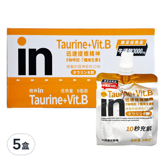 MORINAGA 森永 威德清涼果凍 提神 6包 Set, 含3000mg牛磺酸及7種維生素B, 0咖啡因, 低熱量, 1.08kg, 5盒