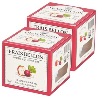 프레벨롱 국산 과일퓨레, 혼합맛(사과/비트), 200g, 2개