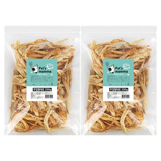 펫츠맘마 반려동물 국내산 수제간식, 무염황태포, 200g, 2개