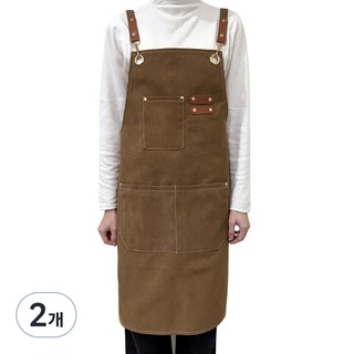 깨비다 바리스타 앞치마, 브라운, 2개