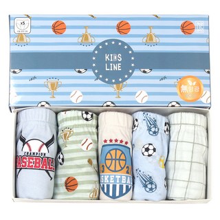 Kids Line 球類運動印花兒童內褲 5件組