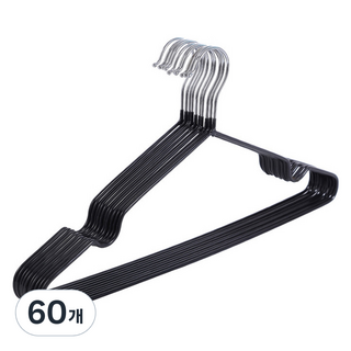 코지웰 미끄럼방지 논슬립 옷걸이, 블랙, 60개