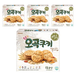 크라운 옹골진 오곡쿠키, 288g, 4개