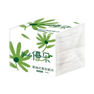 優朵 單抽式柔拭紙巾, 餐廳小吃業者愛用, 100%純紙漿, 柔軟好用, 簡約設計, 300張, 30包