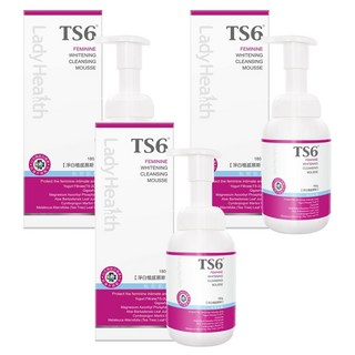 TS6 護一生 淨白植感慕斯 180g,含TS-2L益菌精華、山花精、維他命C,私密肌膚適用, 3瓶