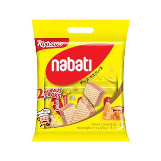 Nabati 麗芝士 起司威化餅, 入口即化濃厚起司風味, 威化餅乾配奶酪, 414g, 1袋