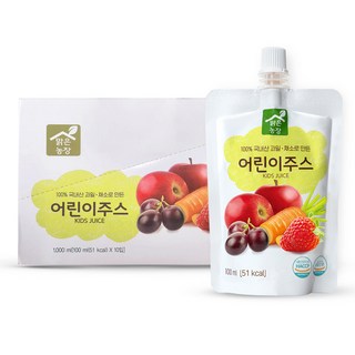 맑은농장 어린이주스, 100ml, 10개, 혼합맛(사과/딸기/당근/포도)