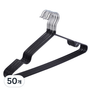 코지웰 미끄럼방지 논슬립 옷걸이, 블랙, 50개