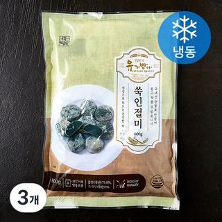 유기방아 쑥인절미 (냉동), 600g, 1개입, 3개