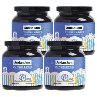 안단잼 저칼로리 블루베리잼, 380g, 4개