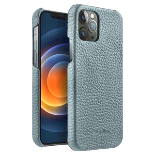 melkco 真皮頭層牛皮手機殼 iPhone 14 Plus 亞麻藍色, 亞麻藍
