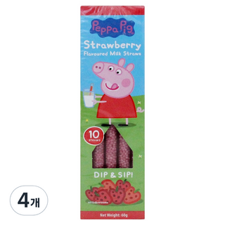 페파피그 딸기맛 스트로우, 60g, 4개