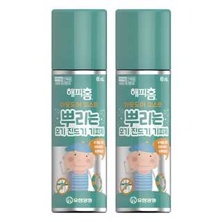해피홈 모기 진드기 기피제 아웃도어 미스트, 65ml, 2개