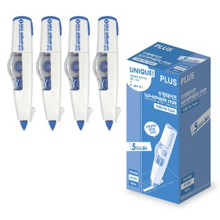 PLUS 화이퍼 MR 수정테이프 WH-605 4개입, 혼합색상, 1개