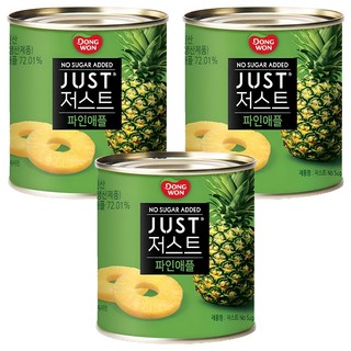 동원 JUST 저스트 노슈가 파인애플 통조림, 3개, 425g