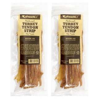 프레스키 터키텐던 스트립 강아지 간식, 칠면조 힘줄, 75g, 2개