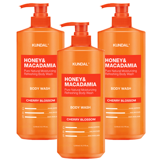 쿤달 허니 앤 마카데미아 퓨어 바디워시 체리블라썸, 1058ml, 3개