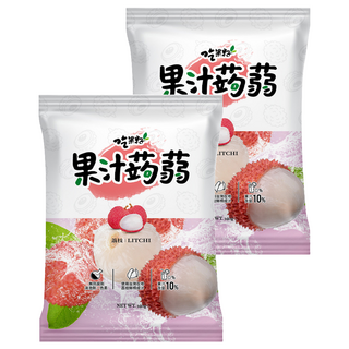 吃果籽 果汁蒟蒻 荔枝, 台灣首創, 攜壓式果汁蒟蒻, 240g, 2袋