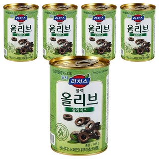 동서 리치스 슬라이스 블랙 올리브, 405g, 5개