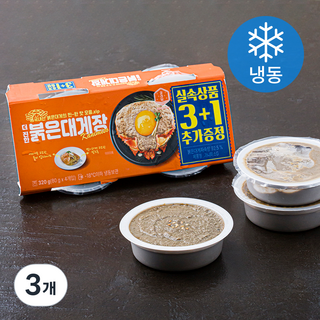 설레담 가니미소G 더진한 붉은대게장 3 + 1 (냉동), 320g, 3개