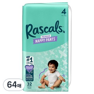 라스칼프렌즈 프리미엄 팬티형 기저귀, 4단계, 64매