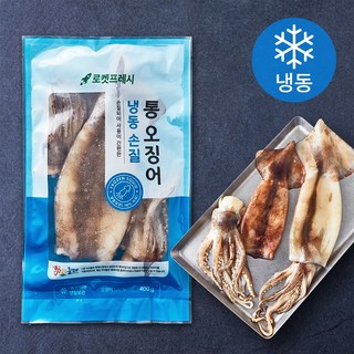냉동 손질 통 오징어, 400g, 1개