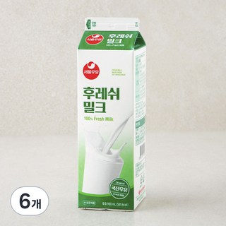 서울우유 후레쉬 밀크, 900ml, 6개