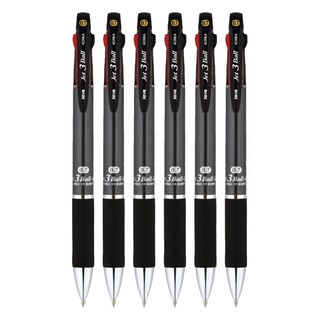 JAVAPEN Jet 3 球 M 多色筆 0.7 mm, 金屬黑, 6入