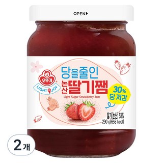 오뚜기 LIGHT 앤 JOY 당을줄인 논산딸기쨈, 290g, 2개