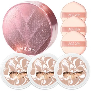 에이지투웨니스 뉴오리지널 트윙클 에디션 에센스 커버 팩트 케이스 + 리필 12.5g x 3p, 화이트 베이지 (21호), 1개