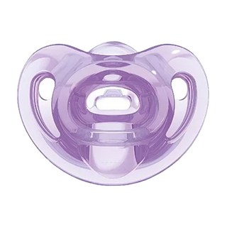 NUK SENSITIVE全矽膠安撫奶嘴, 美國製造, 全矽膠製成不含BPA, 適合嬌嫩敏感新生兒, 紫色, 0-6個月, 1個