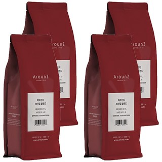 어라운지 블렌드 커피, 1kg, 4개, 홀빈(분쇄안함)