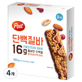 포스트 단백질바 3p, 150g, 4개