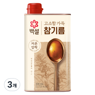 백설 고소함가득 참기름, 330ml, 3개