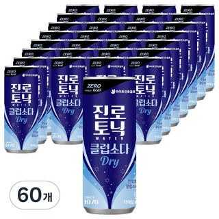 진로토닉워터 클럽소다 드라이, 250ml, 60개