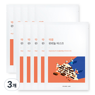 라운드랩 약콩 판테놀 마스크 25ml, 10매입, 3개