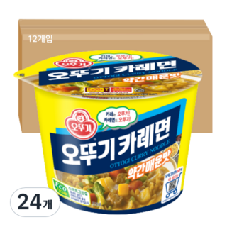 오뚜기 카레면 용기 약간매운맛 110g, 24개