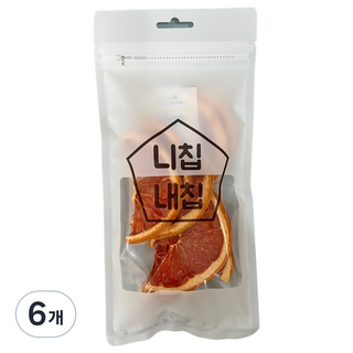 바삭하게 말린 건조자몽 반절컷, 20g, 6개