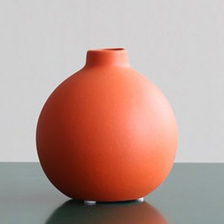TCR 現代簡約圓形花瓶 橘色, 8.5*8.5*10cm