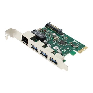 넥시 USB3.0 허브 3포트 기가비트 랜 PCI Express 카드 데스크탑용, NX-U3PLEX