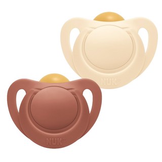 NUK For Nature 乳膠奶嘴 2 件套, 淡栗色+米色, S2(6~18個月), 1組