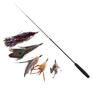 펫츠몬 고양이 깃털 교환 3단 낚싯대 + 깃털 5종 세트 랜덤발송(깃털) 1세트 상품 이미지