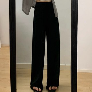구디프 여성용 모달 편안한 하이웨스트 루즈핏 와이드 보온 팬츠
