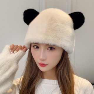 레인디어 방한 곰돌이 털모자