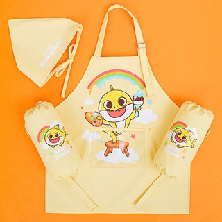 모리의집 유아 앞치마 아기 팔토시 두건 세트