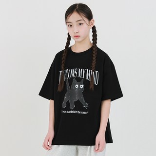 제니 아동용 오버핏 블로우캣 반팔 티셔츠 JN2058T