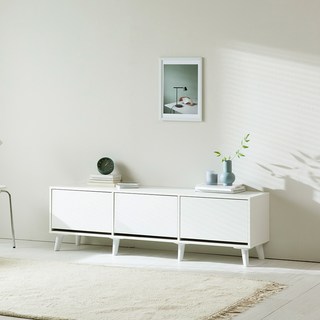 이프 서랍형 낮은 거실장 1500 3서랍 방문설치, 화이트, 1500mm