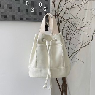 플랜데이 리스 버킷 무지 캔버스 숄더백